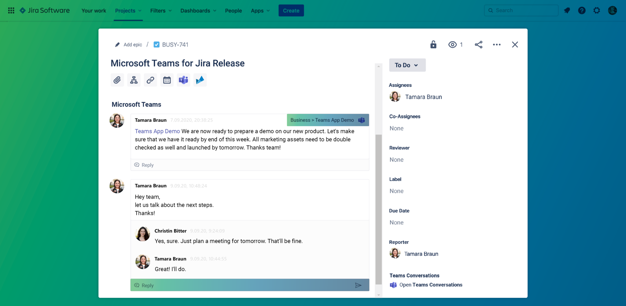 Microsoft Teams for Jira yasoon