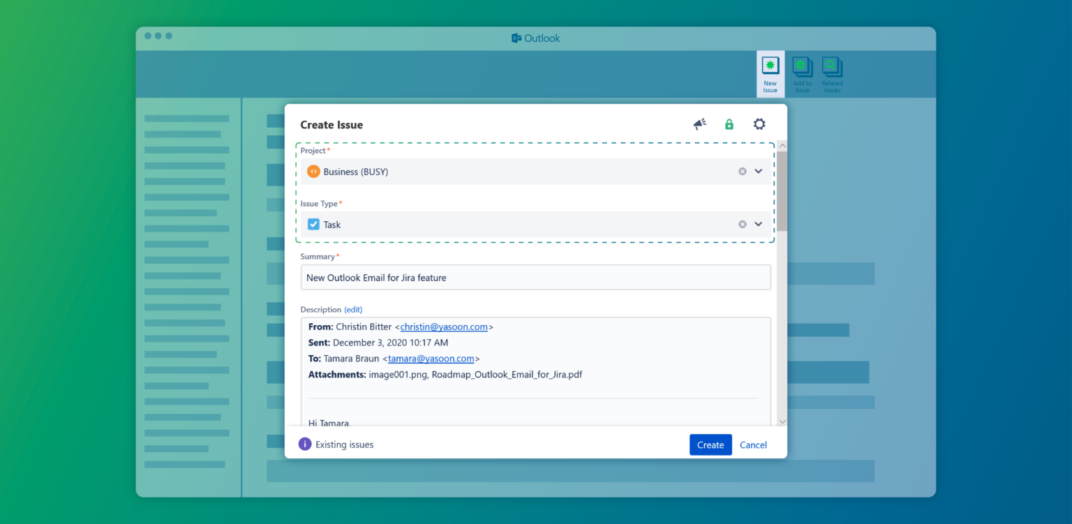 Outlook Email for Jira yasoon