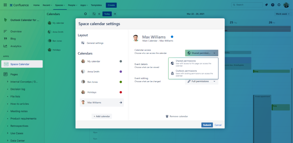 Outlook-Calendars-for-Confluence_Permission-management